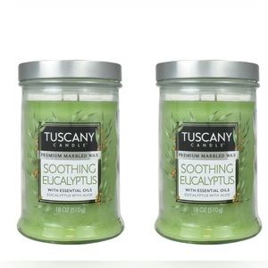 TUSCANY CANDLE SOOTHING EUCALYPTUS LONG-LASTING SCENTED JAR CANDLE (18 OZ)